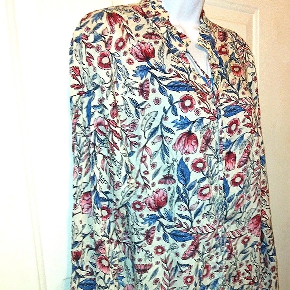 NWT☆STYLE & CO☆Plus Size Long Bell Sleeve Button Down Blouse☆0X - Picture 10 of 16
